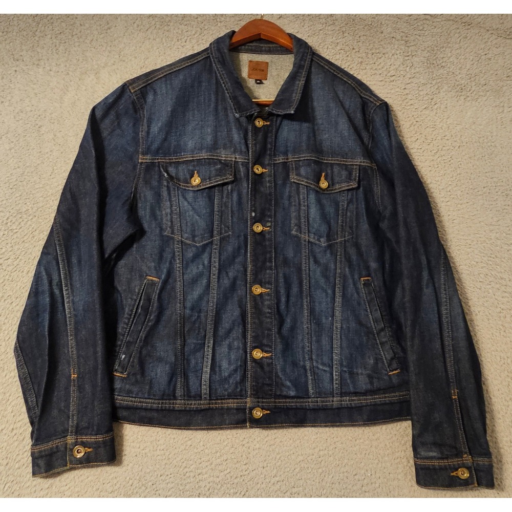 Joe's Jeans Anthony Mens Size XL Denim Trucker Jacket Dark Wash Blue